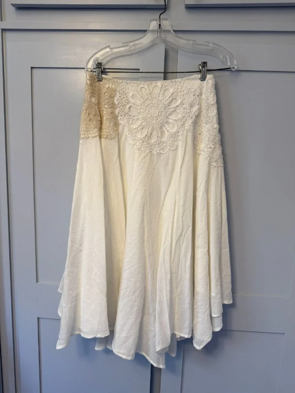 NWT 6P Anthropologie Crafted Crochet Skirt Lace Applique Lined - Picture 11 of 16